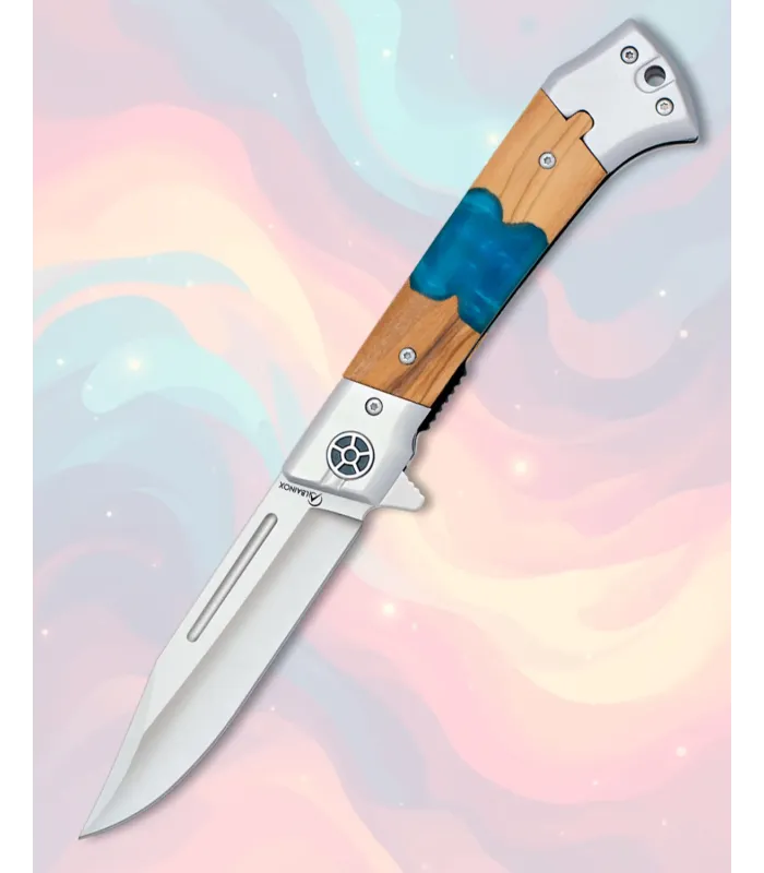 Navaja Albainox liner lock acero satinado olivo ⚔️