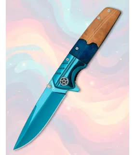 Albainox Taschenmesser Blau, Olivenholz-Acrylgriff ⚔️