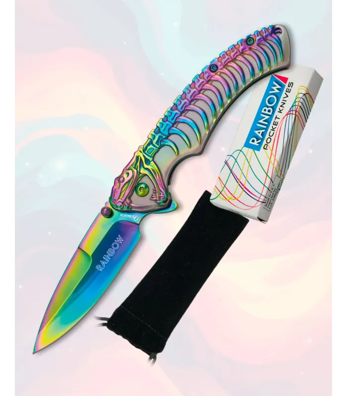 Faca Rainbow esqueleto serpente, aço inox. ⚔️