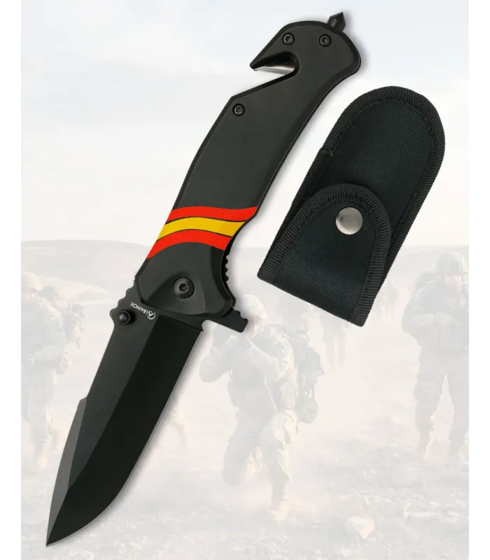 Faca de resgate Albainox bandeira Espanha, lâmina 8 cm. ⚔️