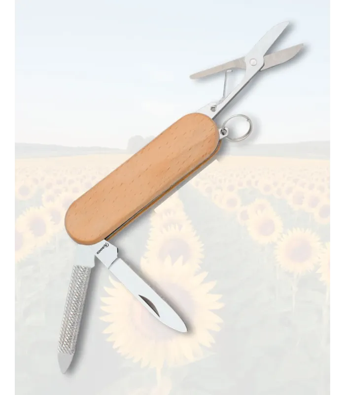 Navaja Albainox multiusos de bolsillo con mango madera ⚔️