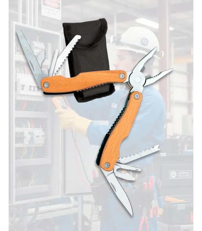 Albainox Multi-Tool Pliers with Wooden Handle and Nylon Sheath ⚔️