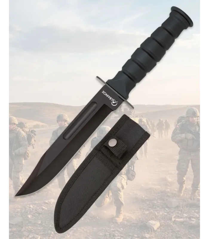 Tactisch mes Albainox 10,8 cm Zwart Staal ⚔️