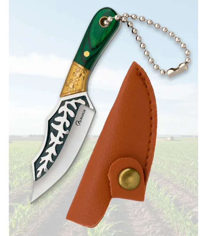 Albainox Mini Kniv, Stamina Håndtag Grøn, Etui ⚔️