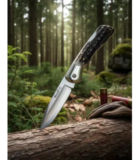 Zakmes met vergrendeling en hertengeweien handvatten ⚔️