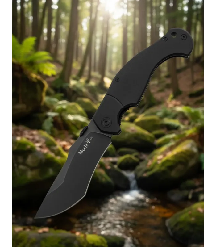 Tactische mes D2 G10 zwart 102mm stonewash ⚔️