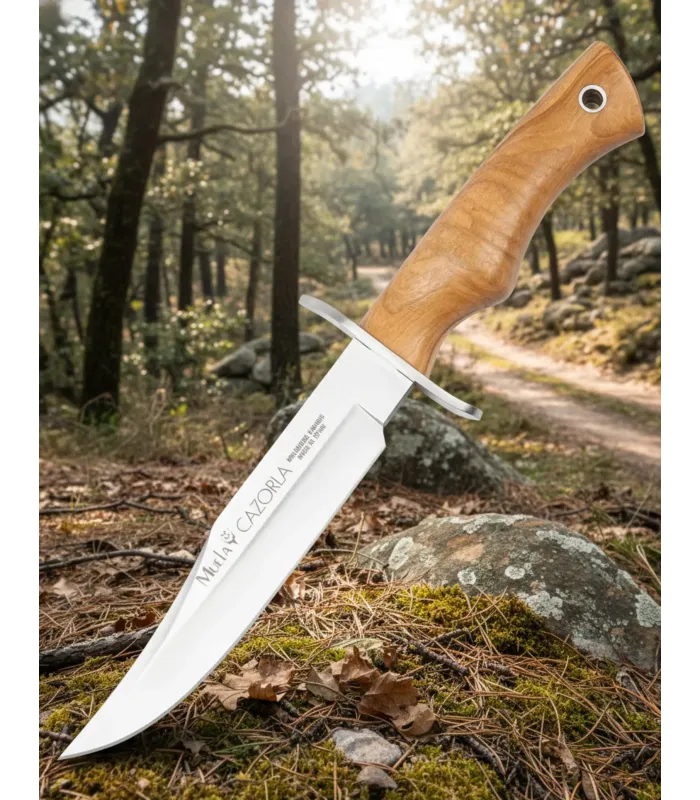 Cuchillo Cazorla de monte con mango olivo y guarda inox ⚔️