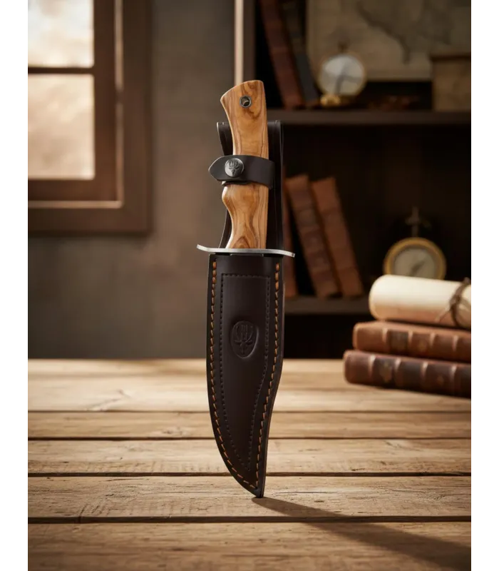 Mountain Knife with Olive Wood Handle and Stainless Steel Guard ⚔️