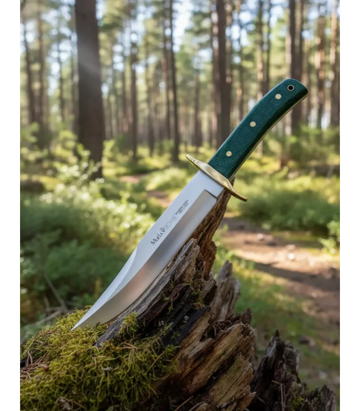 Bowie jachtmes van Muela, groene jute micarta