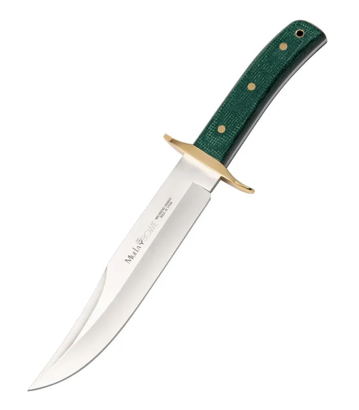 Couteau de chasse Bowie Muela, micarta jute verte