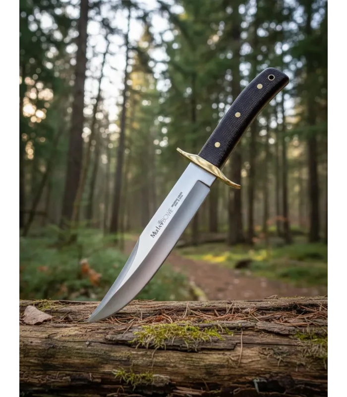 Muela Bowie Hunting Knife, Brown Jute Micarta