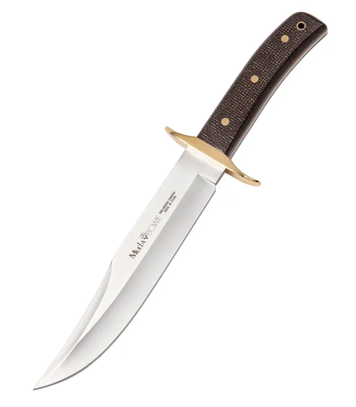 Cuchillo de caza Bowie de Muela, micarta yute marrón
