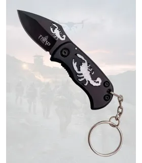 Couteau de poche Third silhouette de scorpion découpée au laser