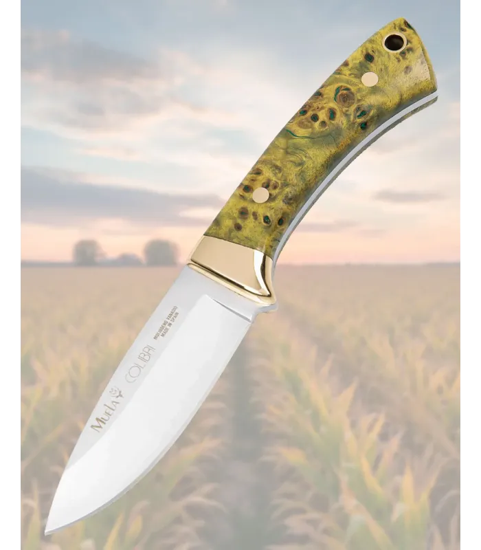 Coltello Muela Colibrì manici in legno stabilizzato sottovuoto, colore lime