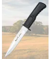 Muela Knife with Black Rubber Handle and Leather Sheath
