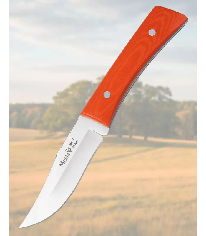 Faca integral Muela com cabo de micarta laranja