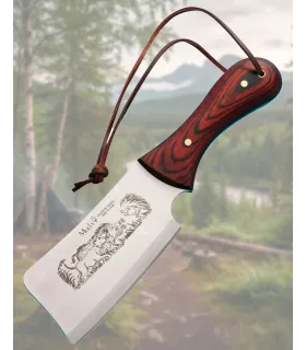 Machado Muela com cabo em madeira prensada coral, com capa