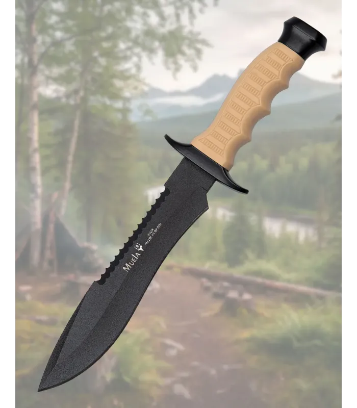 Couteau Nitro-42 avec poignée en zamak noir et plaquettes en ABS