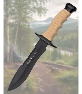 Coltello in Acciaio Nitro-42, manico nero in zamak 160 mm.