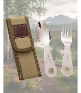 Conjunto de talheres Muela para camping em aço inox, estojo