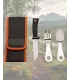 Set di posate Muela per campeggio in acciaio inox, custodia in cordura