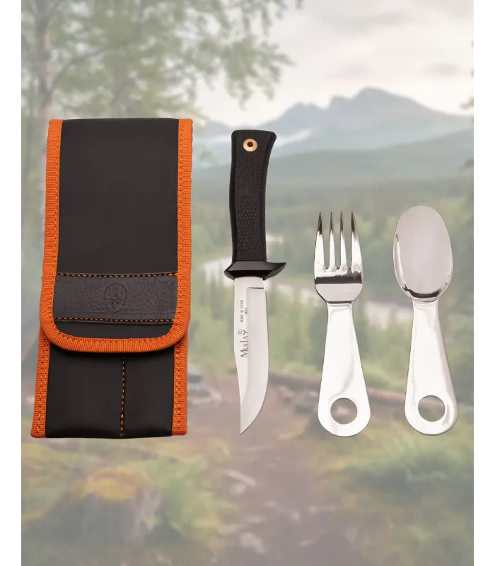 Muela Campingbesteck aus Edelstahl mit Cordura-Hülle