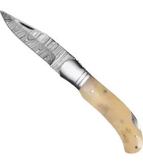 Couteau de Damas avec manche en os et étui