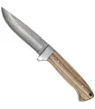 Cuchillo Damasco Zebrano artesanal, guarda de acero