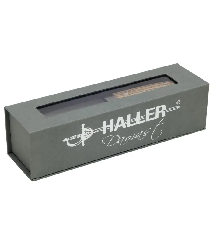 Faca de Damasco Zebrano artesanal, guarda de aço