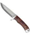 Damascus Knife Root Wood Guard Inox