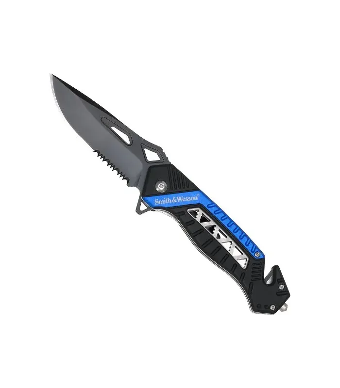 Faca de resgate Smith and Wesson azul