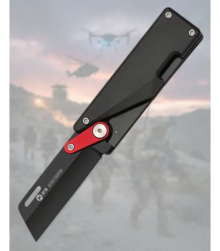 Navaja K25 táctica compacta de bolsillo negra