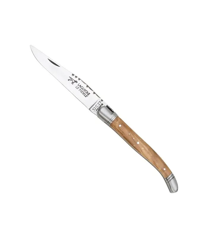 Navaja de bolsillo Laguiole madera de olivo, hoja 9 cm.