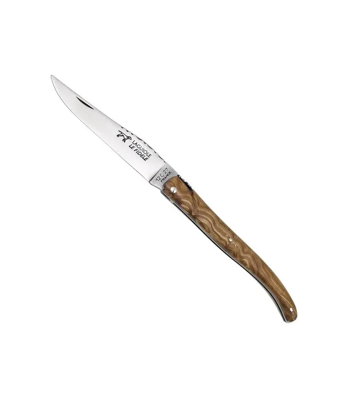 Coltello Laguiole Forgiato, manico in olivo naturale