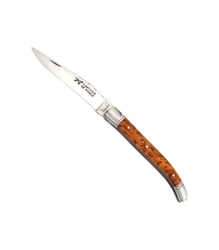 Coltello Laguiole in legno di tuya tradizionale francese