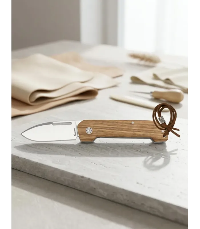 Albainox Zebra Wood Pocket Knife Satin Finish