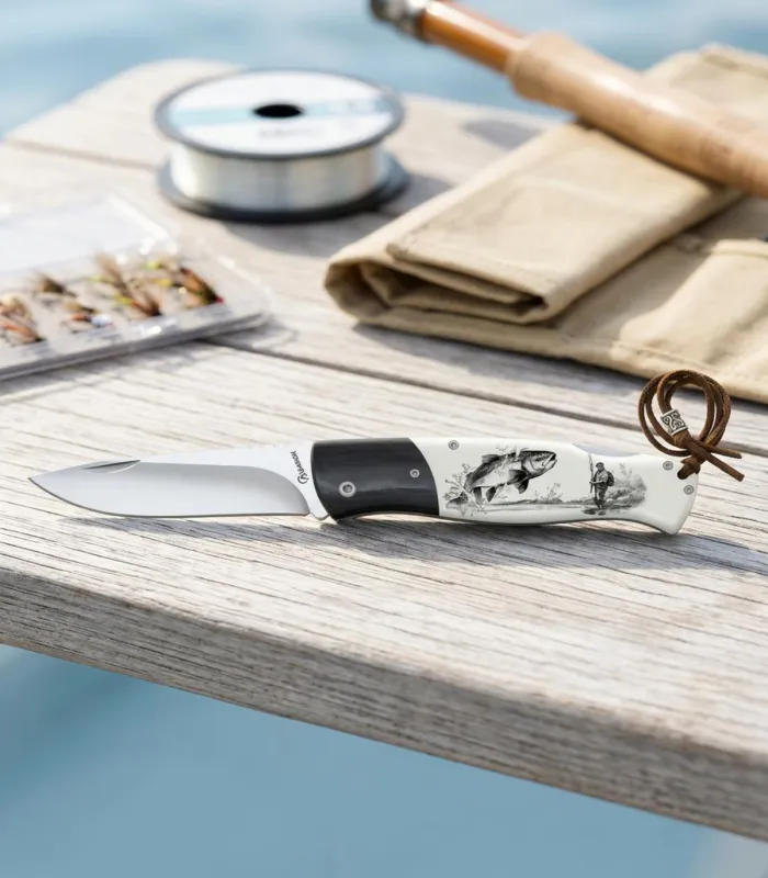 Albainox fiskeren kniv back lock rustfrit stål 8,3 cm