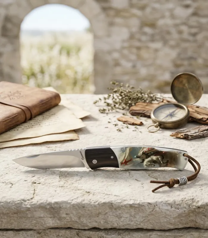 Albainox Folding Knife, Back Lock Templar Model