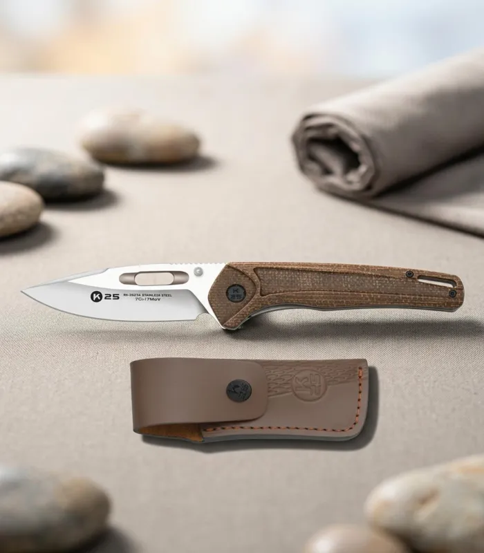 K25 Tactical Knife with Caramel Micarta Handle