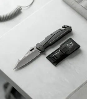 Faca tática K25 com lâmina revestida em Titânio