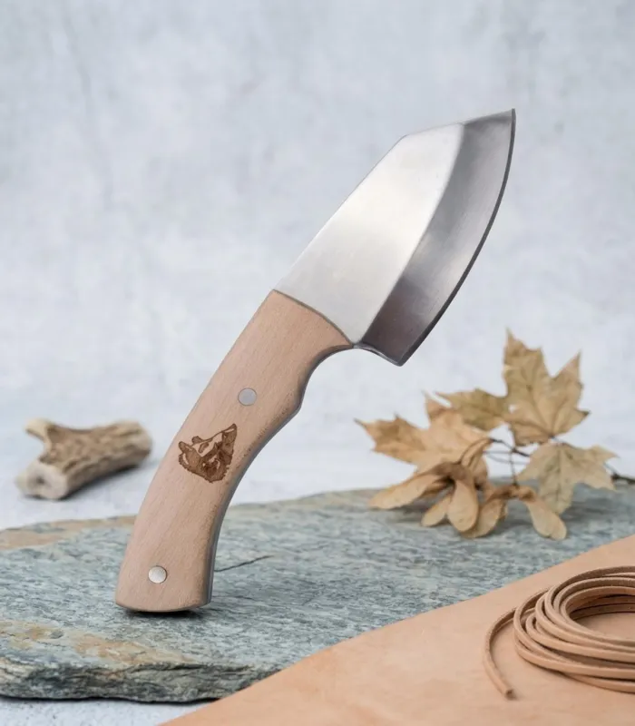 Cuchillo caza acero 440, brillo espejo, mango arce