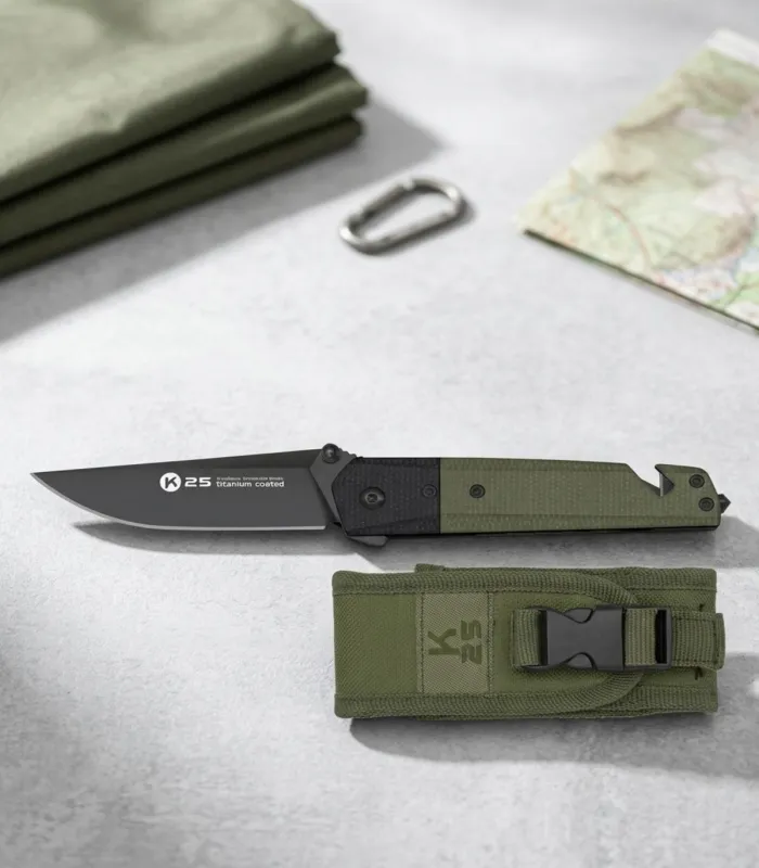 Faca tática K25 modelo Army, com capa