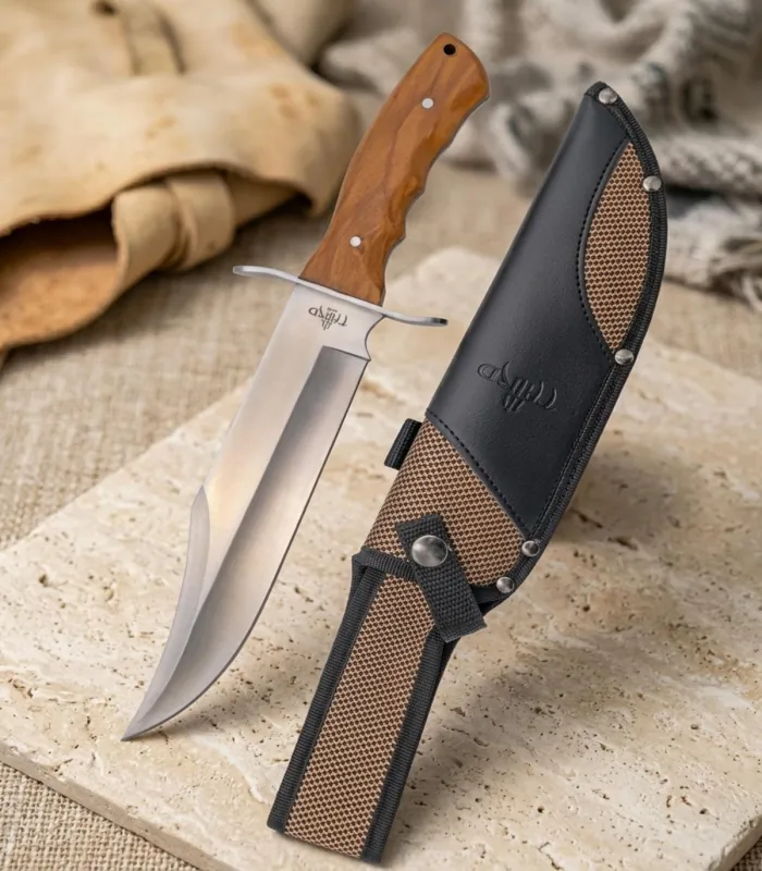 Couteau de chasse Third Bowie acier 440, bois d'olive