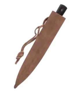 Keukenmes met hoornhandvat, met schede (17 cm).