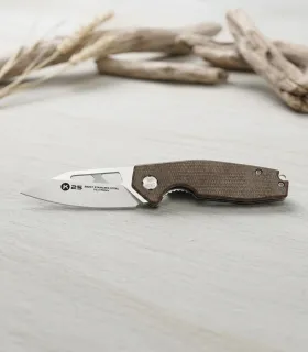 K25 Tactical Knife with Mikarta Handle in Caramel Color