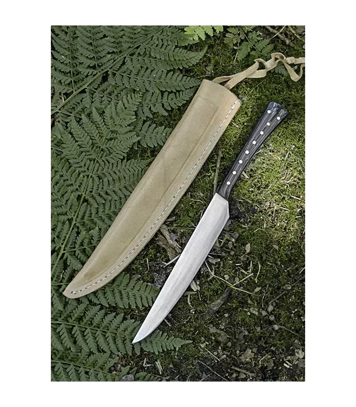 Køkkenkniv i rustfrit stål med etui (23,5 cm.) ⚔️