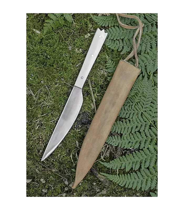 Couteau de cuisine avec manche en os, avec étui (19 cm). ⚔️