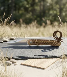 Albainox Campingmes Zebrakhout CNC