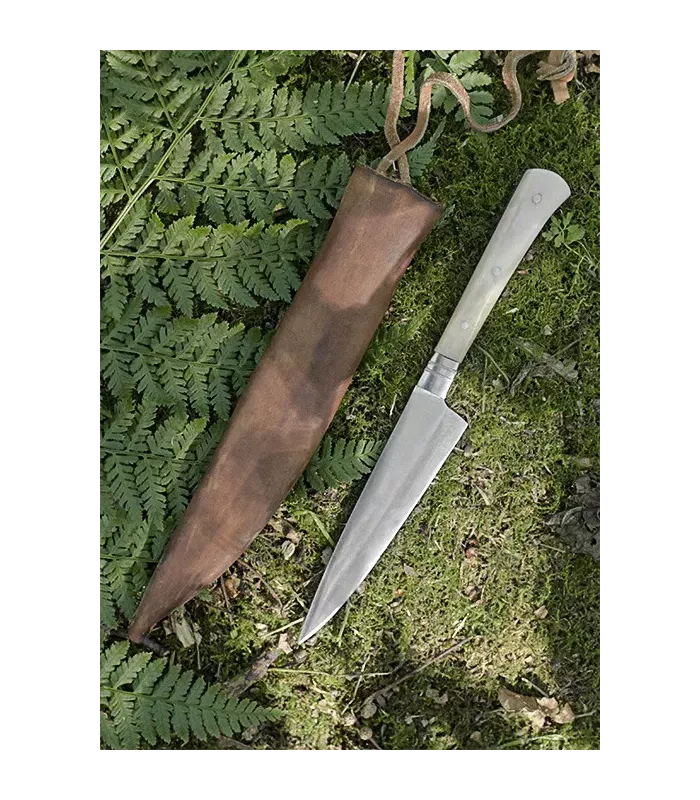 Küchenmesser Griff aus Knochen, mit Scheide (18 cm). ⚔️