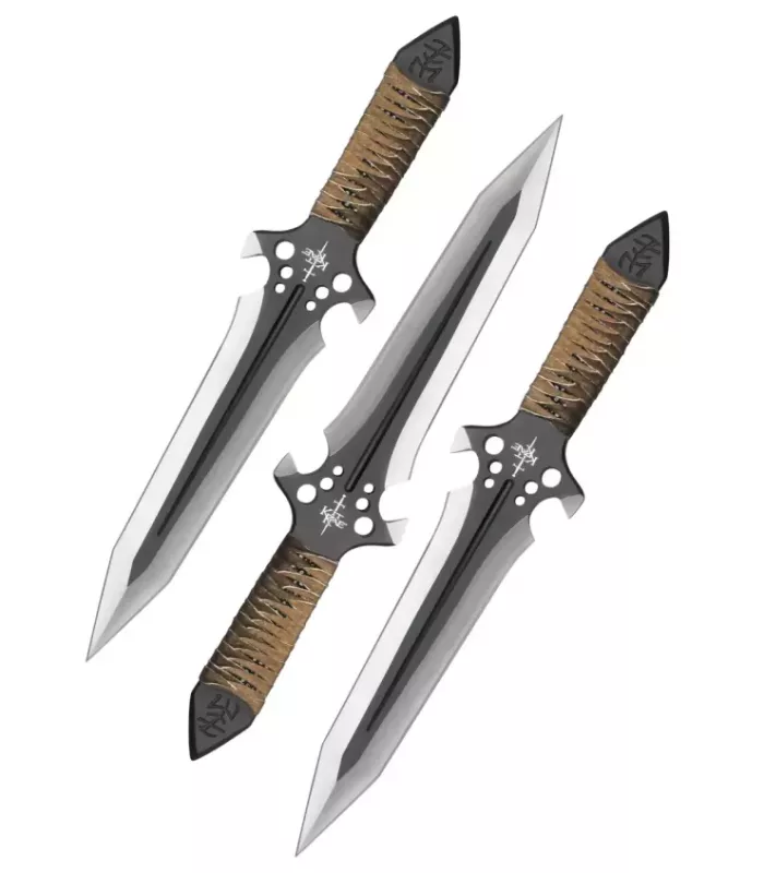 Set 3 Cuchillos Lanzadores Hellhawk (24,8 cm.) ⚔️